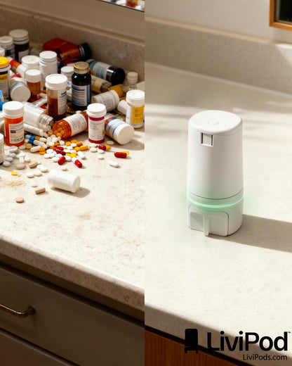 LiviPods Automatic Pill Dispenser (3 Pack) with App Tablet Reminders for Independent Users, Seniors and Caregivers