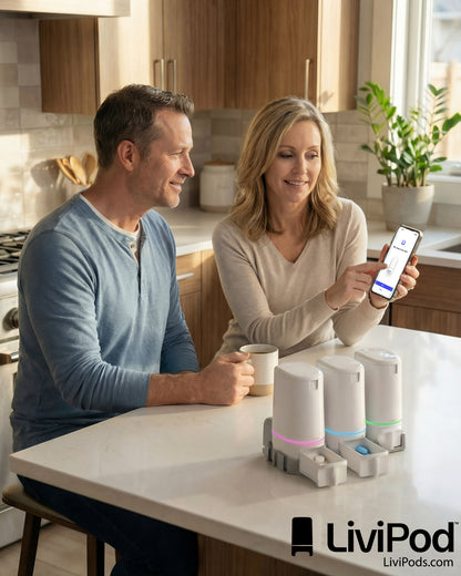 LiviPods Automatic Pill Dispenser (3 Pack) with App Tablet Reminders for Independent Users, Seniors and Caregivers