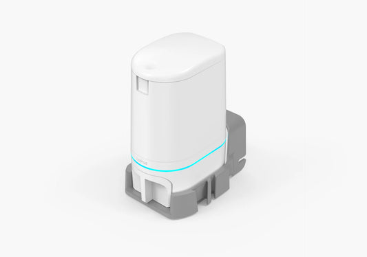 LiviPod™ 1-pod expandable automatic pill dispenser with lids closed, LED status, and closed dispense drawers holding daily medications
