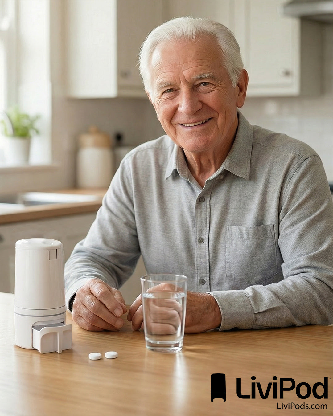 LiviPods Automatic Pill Dispenser (3 Pack) with App Tablet Reminders for Independent Users, Seniors and Caregivers