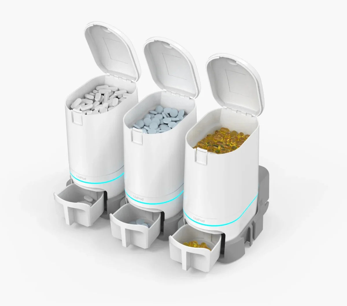 LiviPod Starter Set pods on their docks